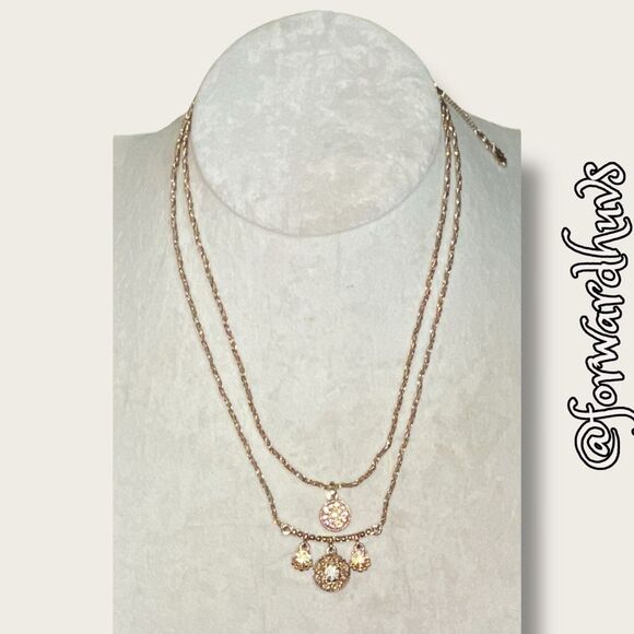 Bundle Sale 3 for $15 | Marchesa Nested Rhinestone Pendant Necklace - Picture 1 of 9
